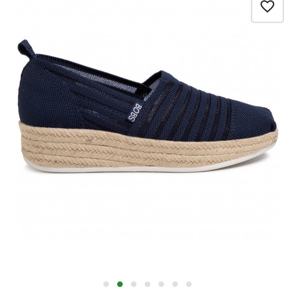 Navy Knit Espadrille Platform Slip-On